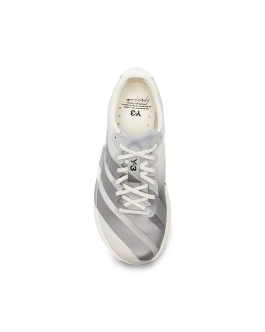 Y-3 White Adios 9 Gradient-Effect Logo-Print Sneakers for men