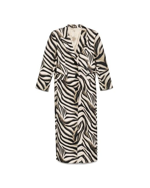 Eraldo Black Zebra-Print Coat