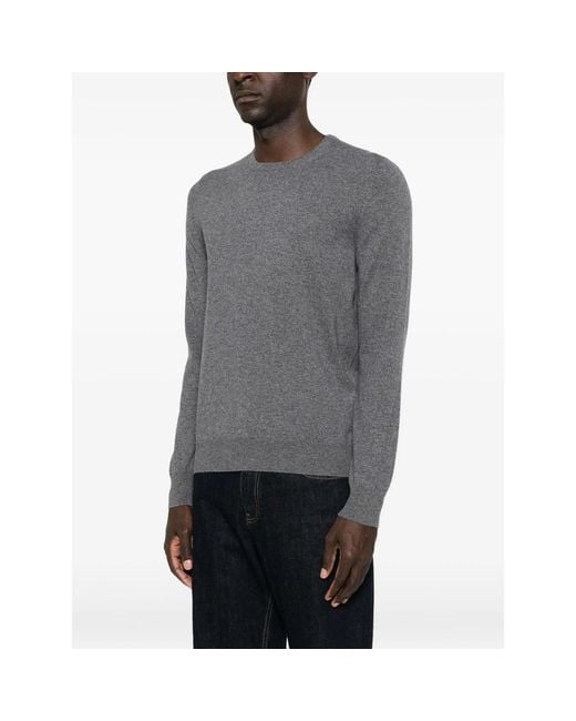 Fileria Gray Crew-Neck Ribbed-Trim Knit for men