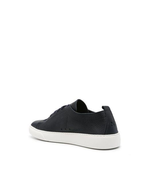 Henderson Blue Grainy Leather Sneakers for men