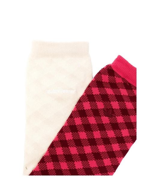 Adidas X Adidas Check-Pattern Logo-Embroidered Socks (Set Of Two) for men