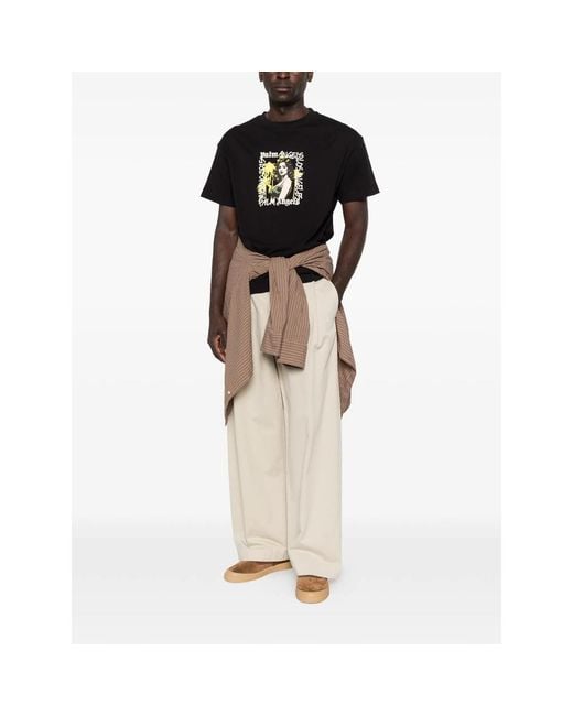 Palm Angels Black T-Shirts & Vests for men