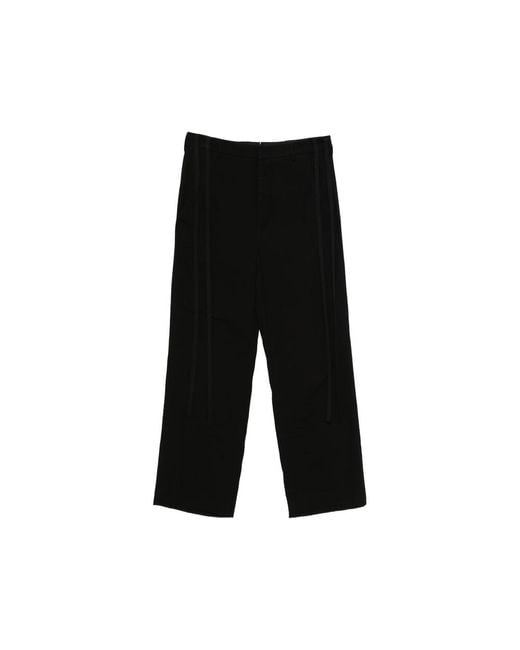 Ann Demeulemeester Black Straight Trousers for men