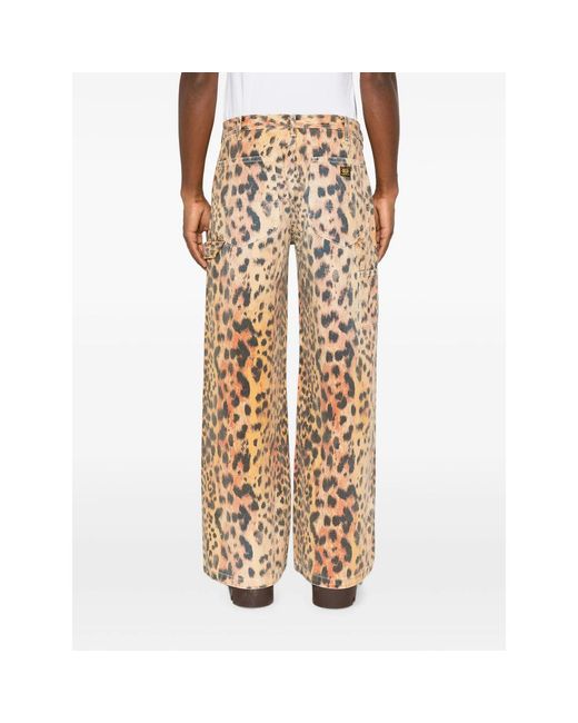 R13 Natural Leopard-Print Wide-Leg Trousers for men
