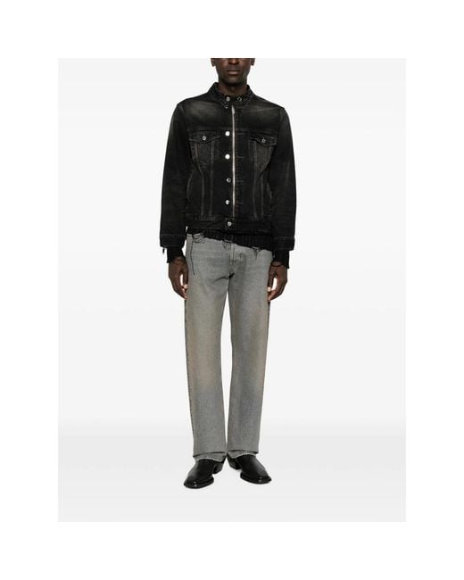 Haikure Black Zip-Up Denim Jacket for men