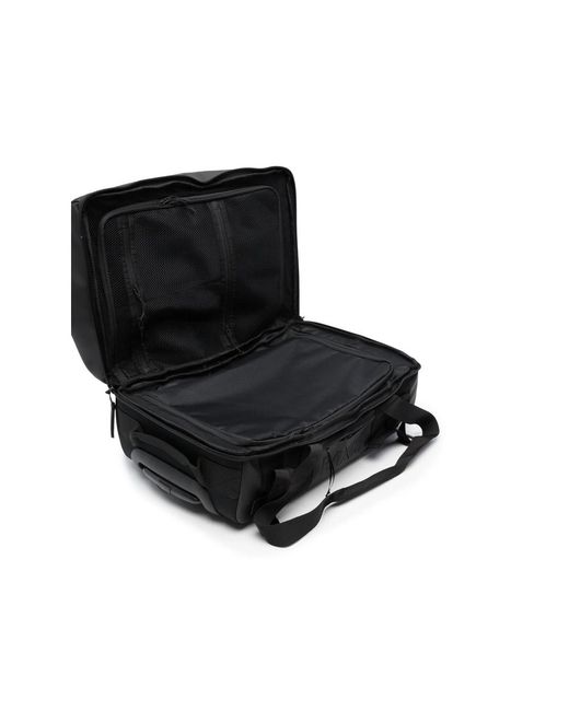 Rains Black Texel Logo-Embossed Luggage for men