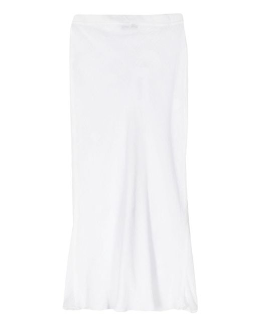 GIMAGUAS White Sequin-Embellished Midi Skirt