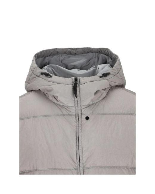 Stone Island Gray Crinkle Reps Ny Padded Jacket for men