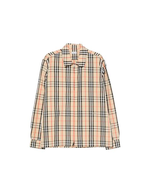 Burberry Natural Check-Pattern Zip-Fastening Overshirt for men