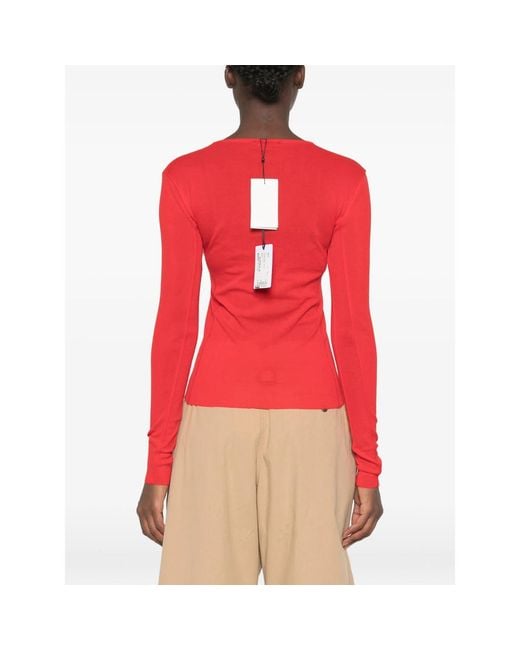 Soeur Red Lester Long-Sleeve Boat-Neck T-Shirt