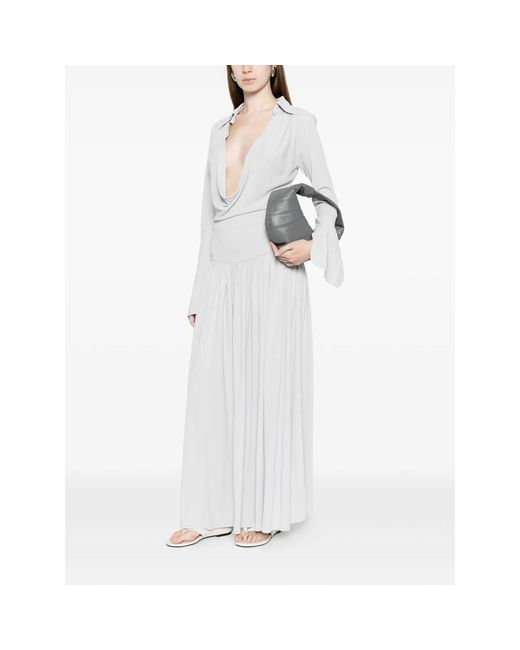 AYA MUSE White Draped Maxi Dress