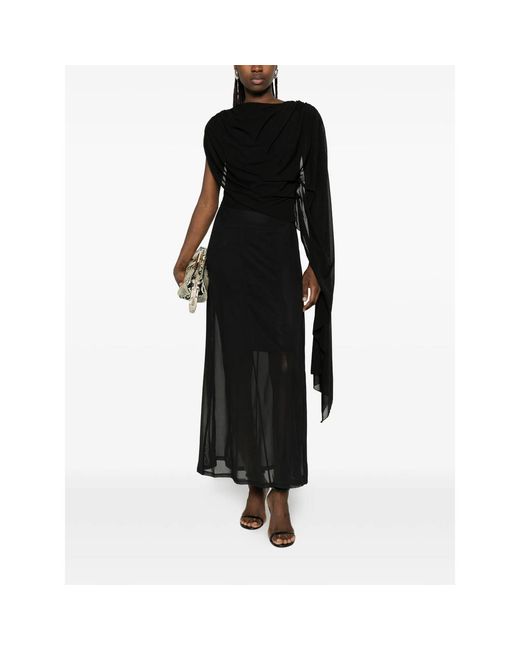 Gestuz Black Draped Maxi Dress