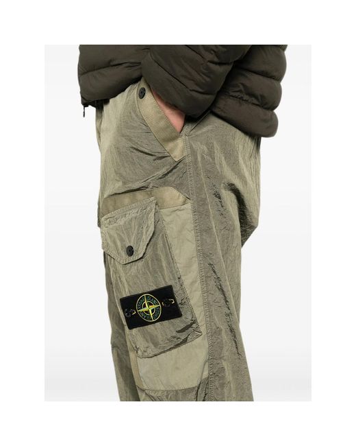 Stone Island Green Trousers for men