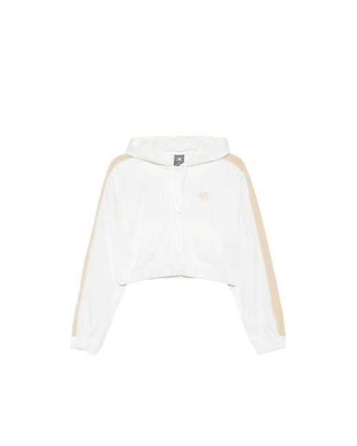 New Balance White Hooded Sweatshirt