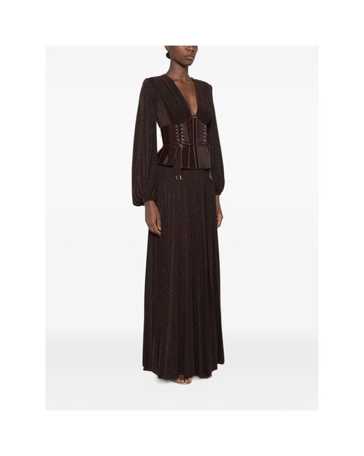 Elisabetta Franchi Black V-Neck Maxi Dress