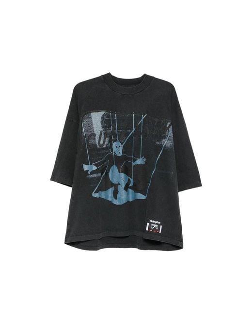 RIVINGTON roi Rebis Black Graphic-Print Oversized T-Shirt for men