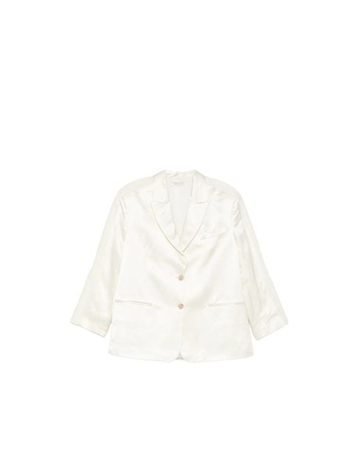 Panicale White Peak-Lapel Blazer