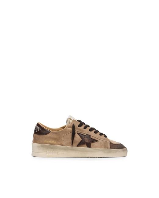 Golden Goose Deluxe Brand Brown Stardan Suede Toe Nylon Tongue Suede Upper Leather Star And Heels for men