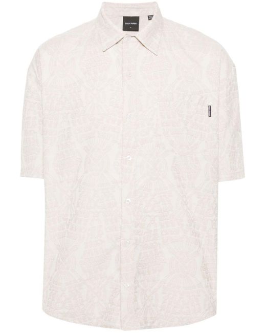 Daily Paper White Zuri Macramé-Jacquard Shirt for men