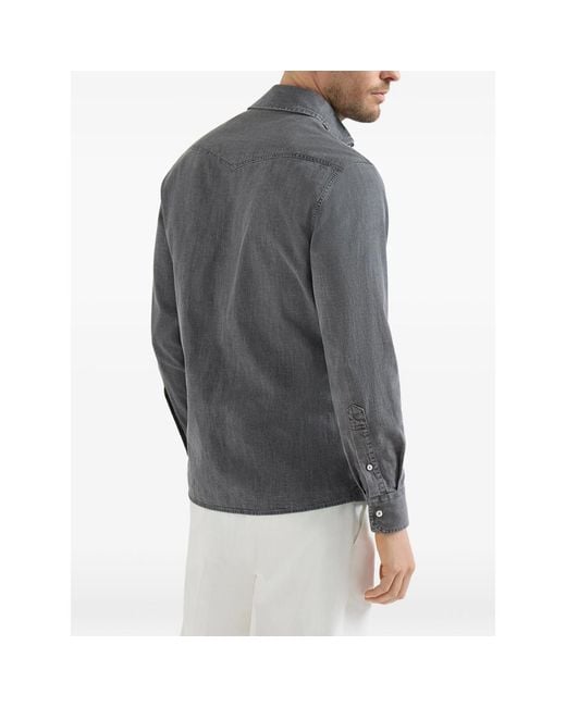 Brunello Cucinelli Gray Shirts for men