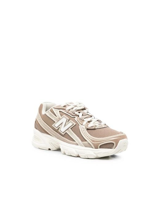 New Balance Natural Panelled Logo-Patch Sneakers
