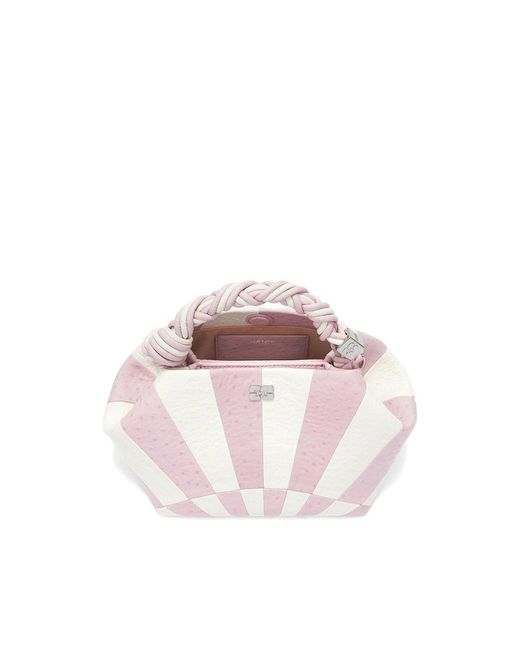 Ganni Pink Shoulder Bag Calf Leather