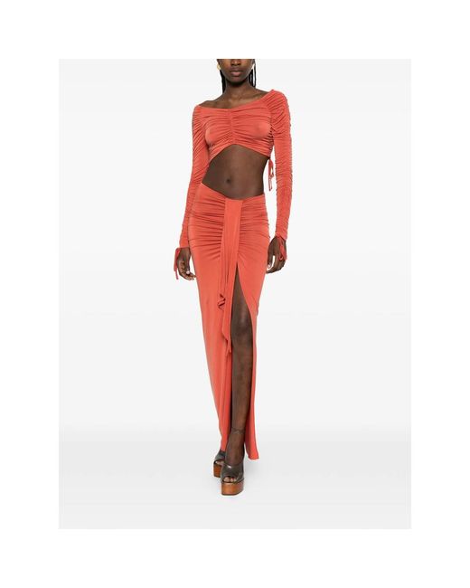 Balmain Red Maxi Skirts