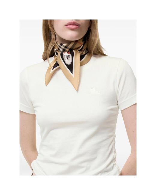 Burberry Metallic Check Knight-Stamp Silk Scarf for men