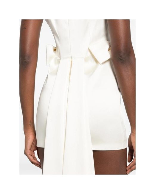 New Arrivals White Daphne Bow-Detail Train Mini Dress