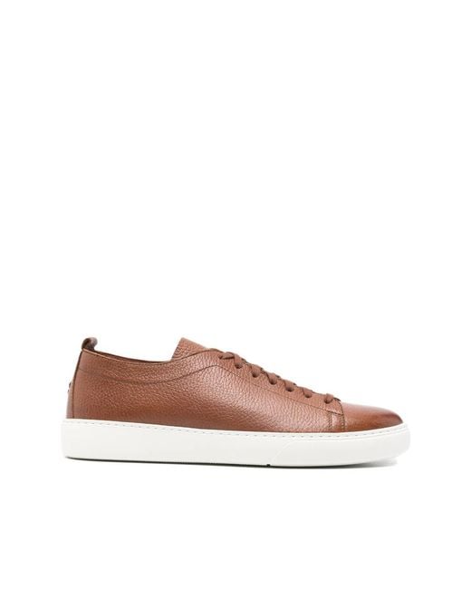 Henderson Brown Textured Lace-Up Sneakers for men