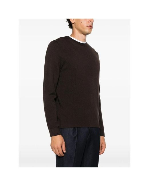 Zanone Black Waffle-Knit Sweater for men