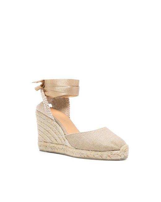 Castaner Natural Tie Fastening Wedge Heel Shoes