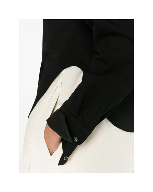 Covert Black Curved-Hem Shirt
