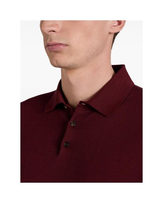 Zanone Red Buttoned Polo Shirt for men
