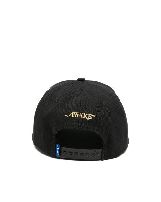 Awake Couture Black Embroidered Baseball Cap for men