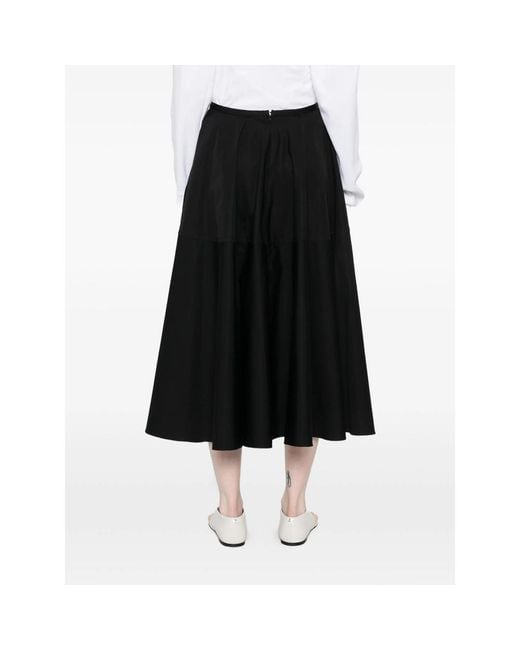 BITE STUDIOS Black Zip-Fastening Midi Skirt