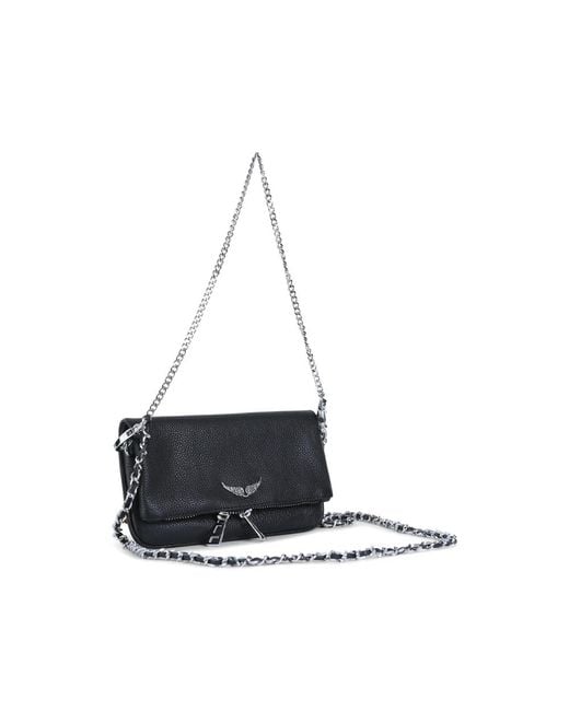 Zadig & Voltaire Black Mini Rock Leather Clutch Bag