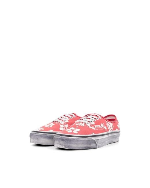 Vans Pink Premium Authentic Floral-Print Sneakers for men