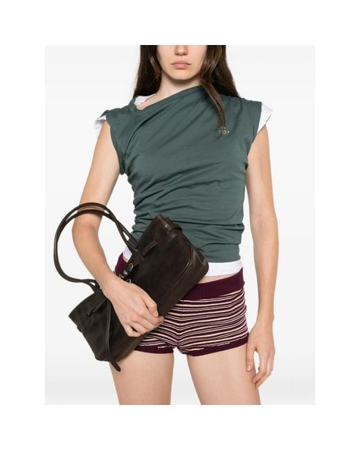 MARGE SHERWOOD Black Grandma Used Leather Shoulder Bag