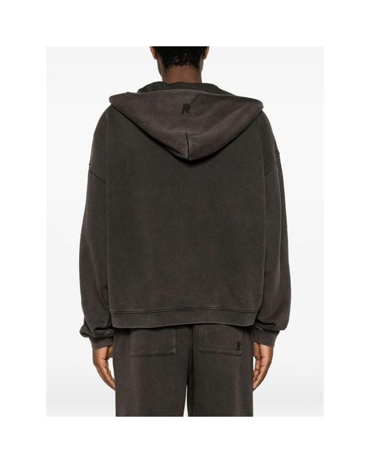 Represent Black Initial Zip-Up Cotton Hoodie for men
