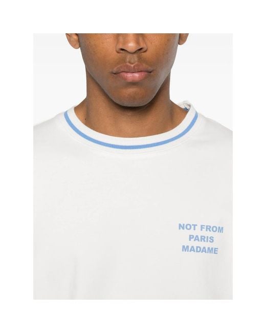 Drole de Monsieur White Cotton T-Shirt for men