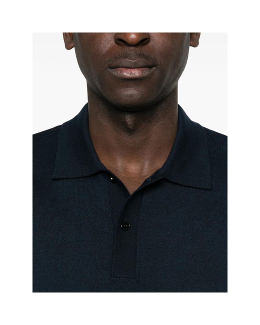 Samsøe & Samsøe Blue Dark Button Fastening Polo Sweater for men
