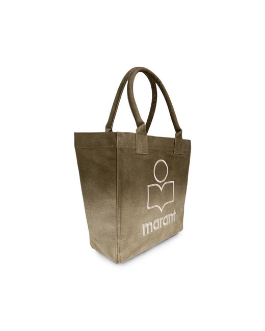 Isabel Marant Metallic Yenky Logo-Embroidered Tote Bag