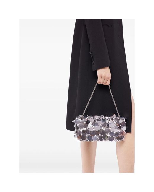 Rabanne White Sequin-Embellished Clutch Bag