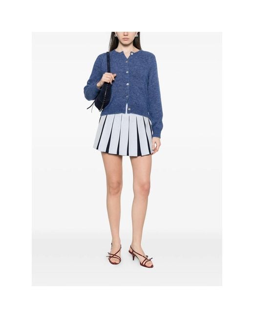 Vivetta White Textured Pleated Mini Skirt