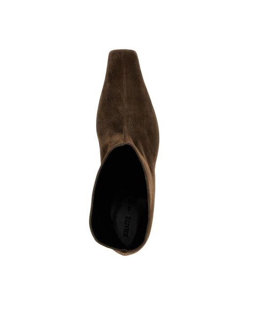 Khaite Brown Ankle Boots Calf Suede