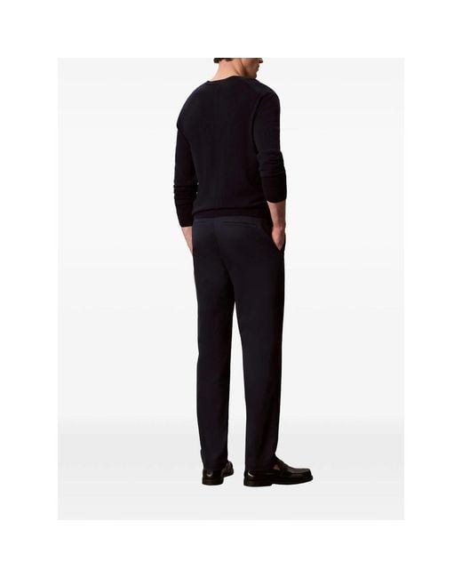 Calvin Klein Blue Straight-Leg Chino Trousers for men