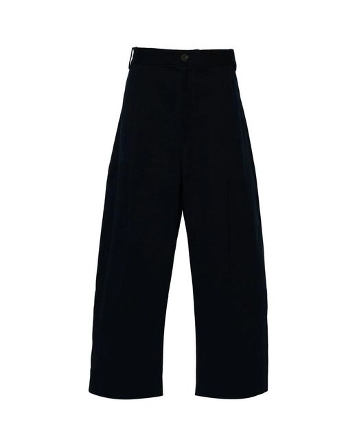 Studio Nicholson Blue Wide-Leg High-Waisted Trousers for men