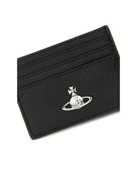 Vivienne Westwood Black Orb Logo-Detail Card Holder for men