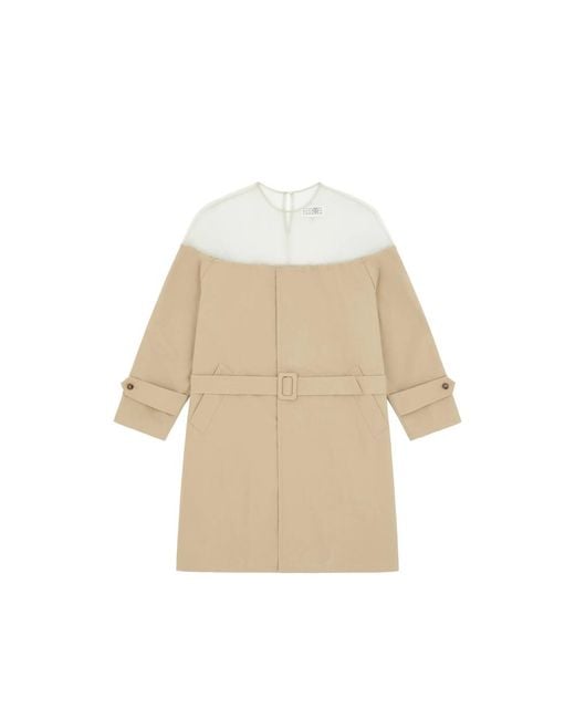 MM6 by Maison Margiela Natural Long-Sleeves Midi Dress
